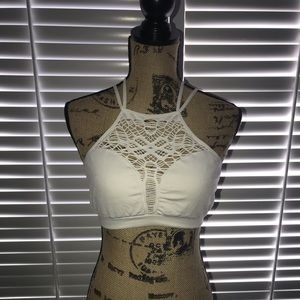 White Victoria Secret Bandeau with crochet detail